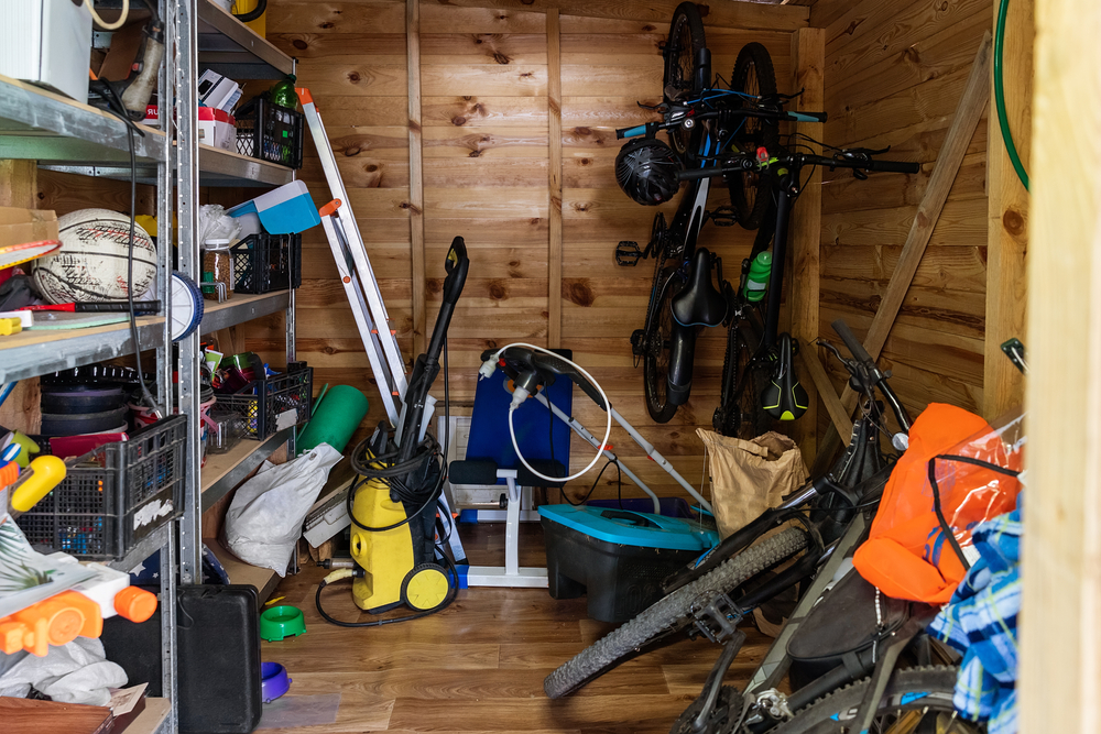 Shed full of various belongings