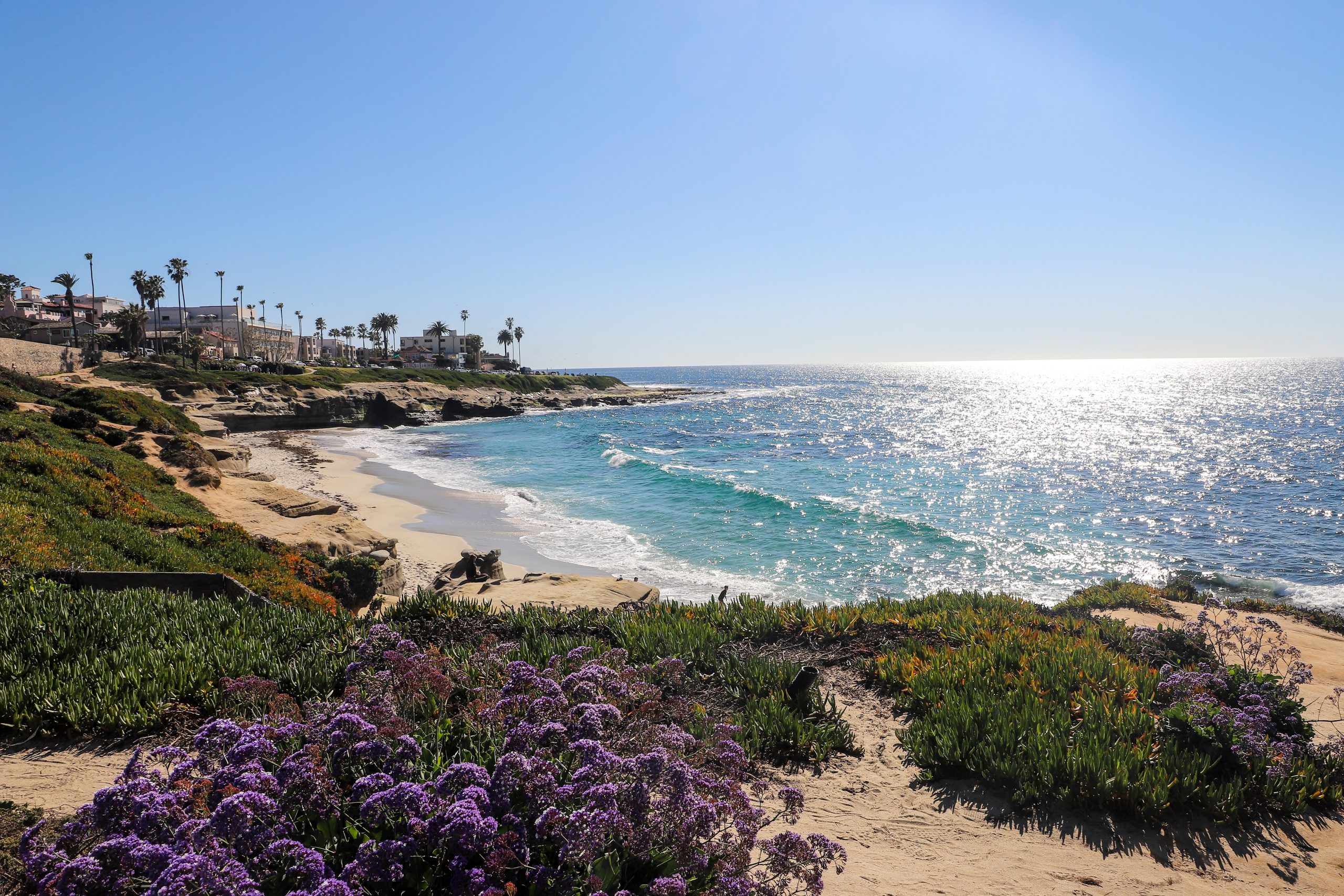 Sunny beach in California