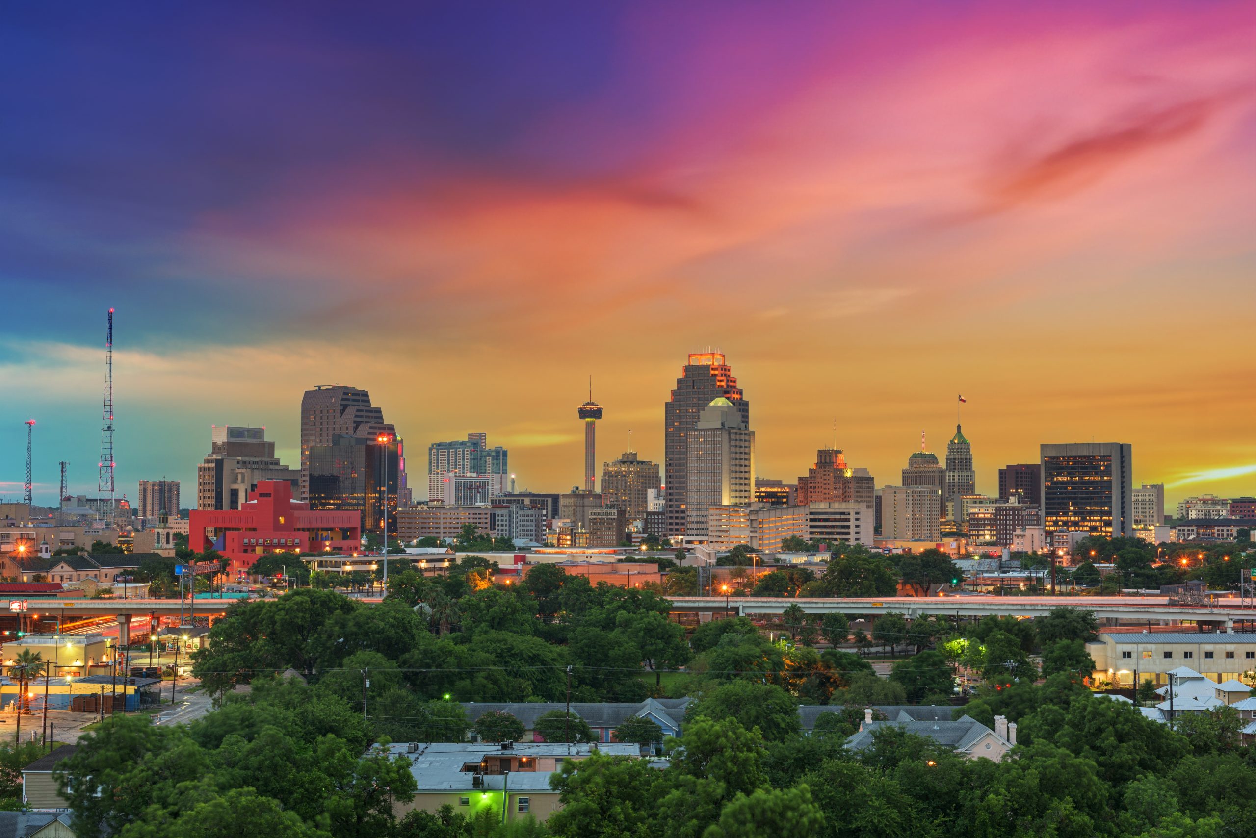 An aerial view of San Antonio, one of the best texas cities.